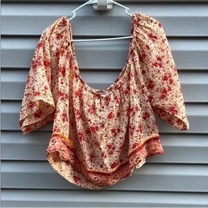 Poupette St. Barth | Off the Shoulder Floral Boho Blouse size Extra Small